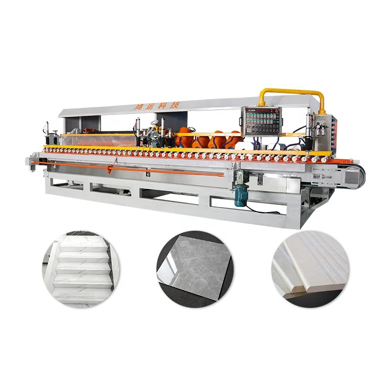 Automatic 6 8 10 Head Granite marble Polisher For Stone Line Edge Polisher Ceramic Polishers Tile Squaring  Processing Machine