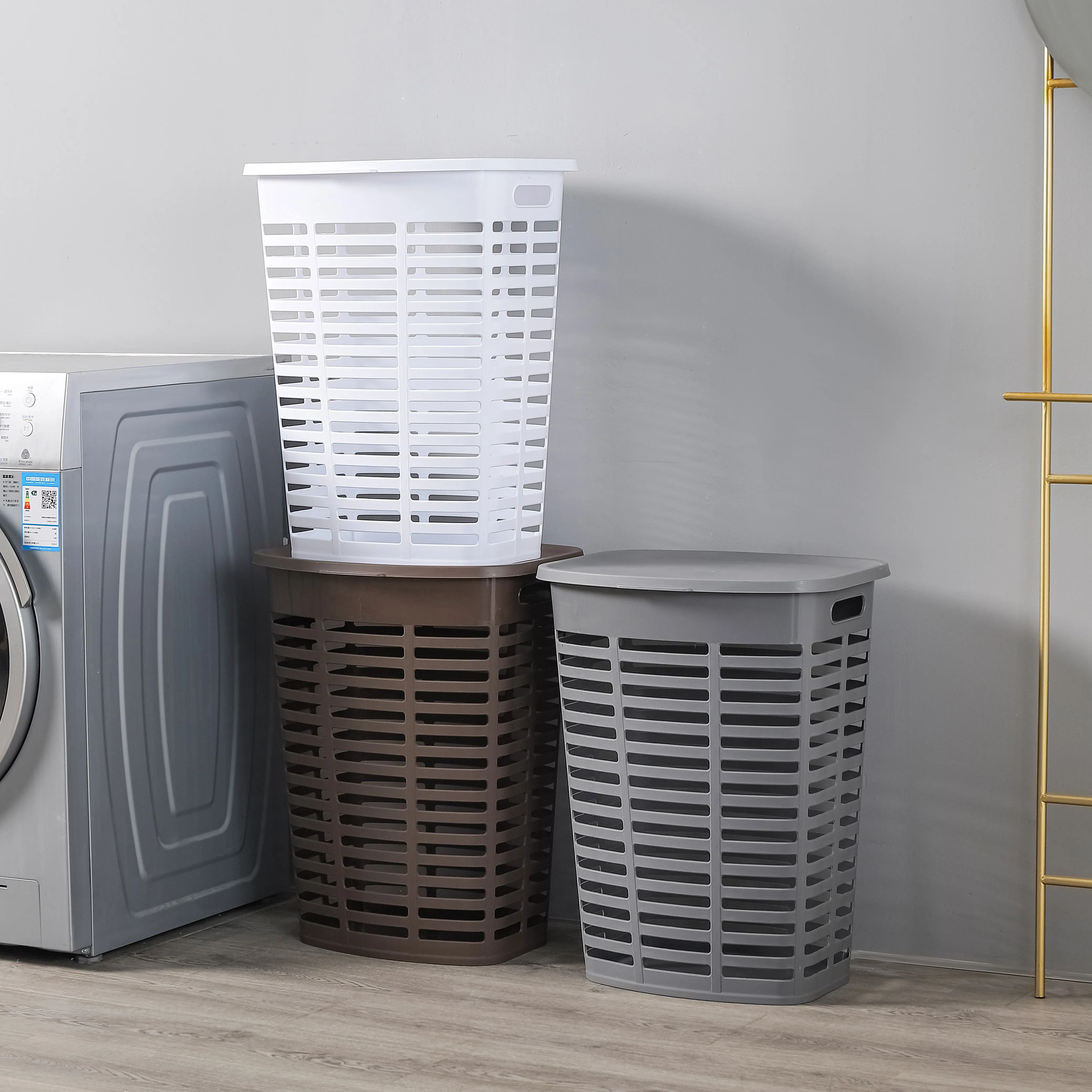 Quality Service Clothes Washing Plastic Laundry Basket Hot Selling Plastic Houseware Laundry Basket With Lid