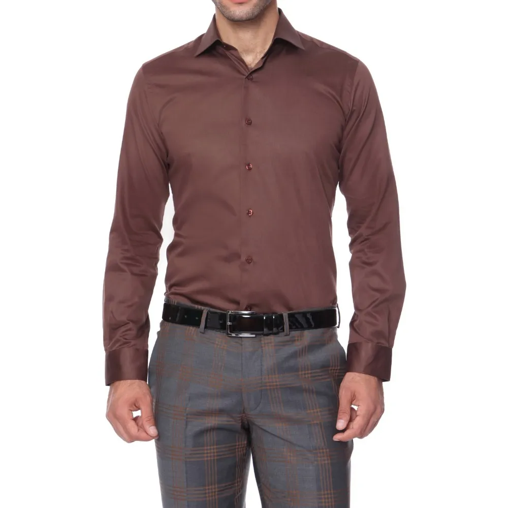 
 Мужская классическая рубашка, Стильная приталенная рубашка из 2020 хлопка, новый дизайн 100%  