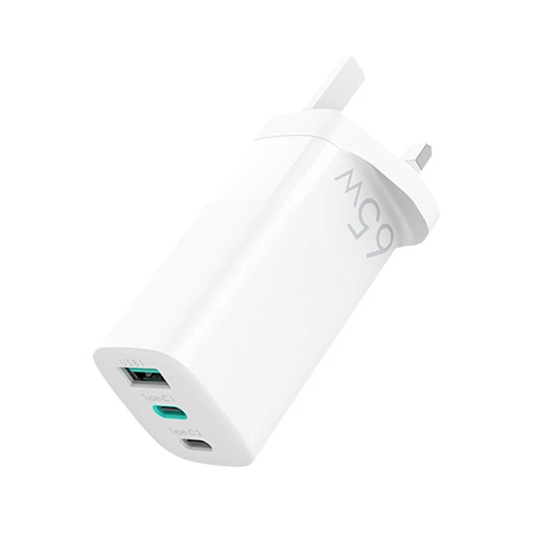 
miltiple port mini wall charger usb gan charger 65w macbook laptop adapter manufacturer private label cheap price 