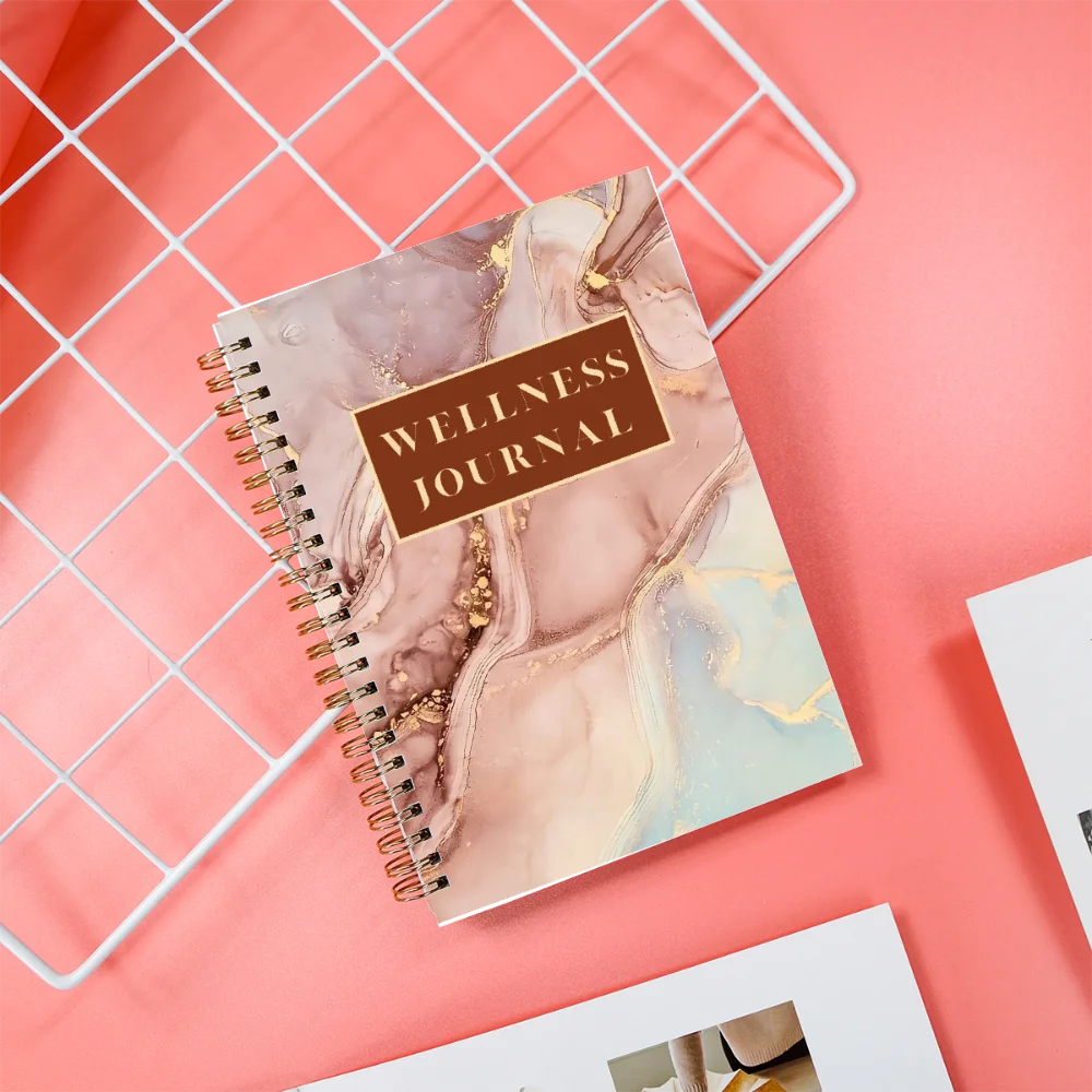 2024 Custom Printing Wellness Journal Spiral Affirmation Journal Hardcover A5 B5 Life Journal Notebook Printed Diary Planner