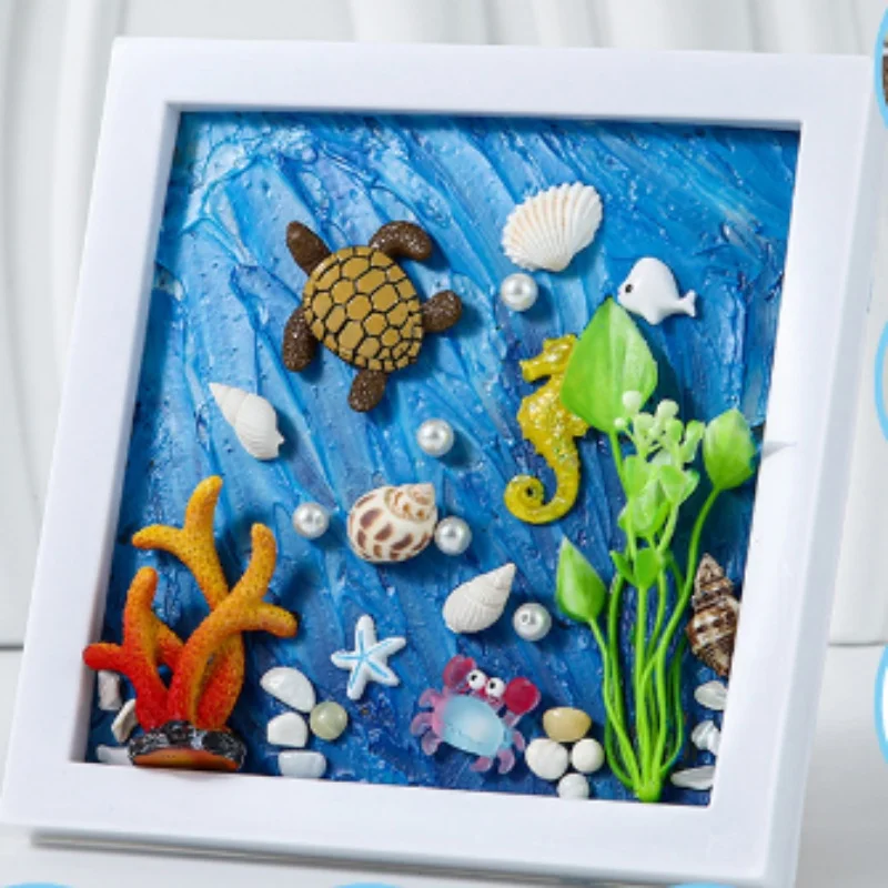 Arts and Crafts Mosaic Painting DIY Handmade Gift Decorative Cream Glue Painting Kit with Frame