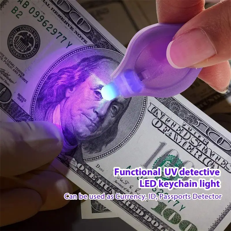 Promotional Gift UV Keychain Mini Torch Cheaper UV Purple 395nm Flash Light for Currency Money Detector
