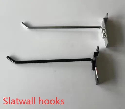200 / 300 / 400mm heavy duty Chrome Matel slatwall / pegboard hooks