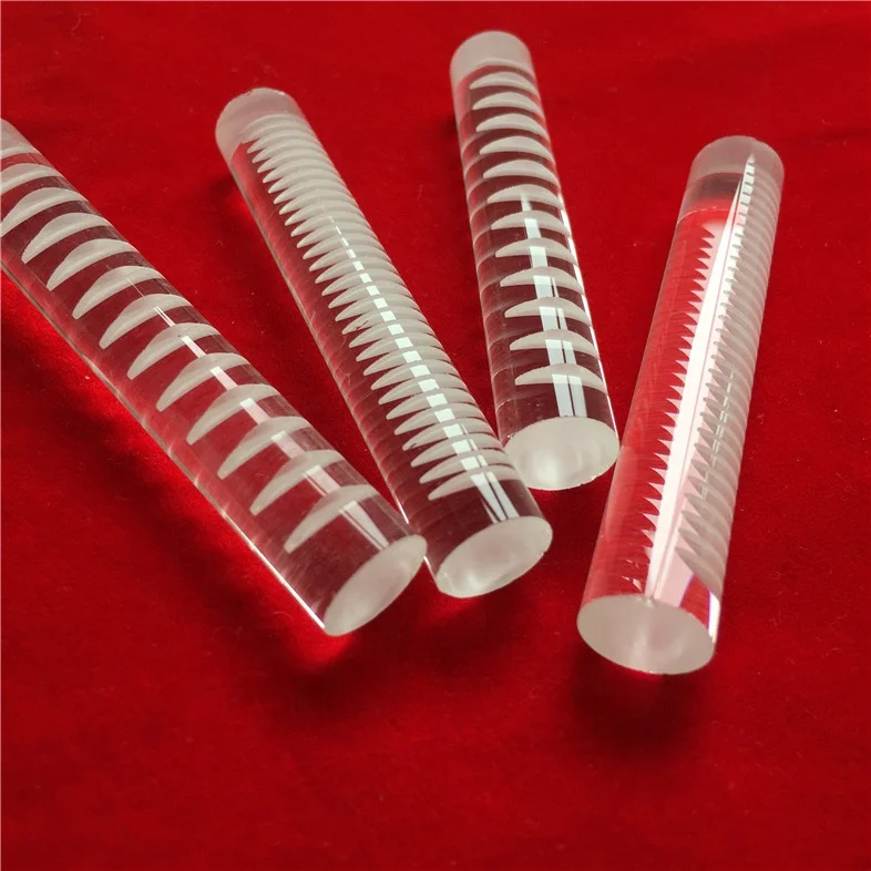 Прозрачный плавленый кварцевый стержень с канавками высокой степени очистки