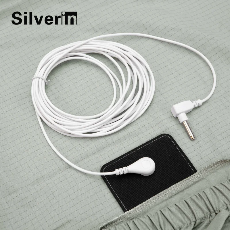 203x198x40 cm  Hot sale Silver fiber Earthing grounded fitted sleeping  bed sheet  with cord and plug