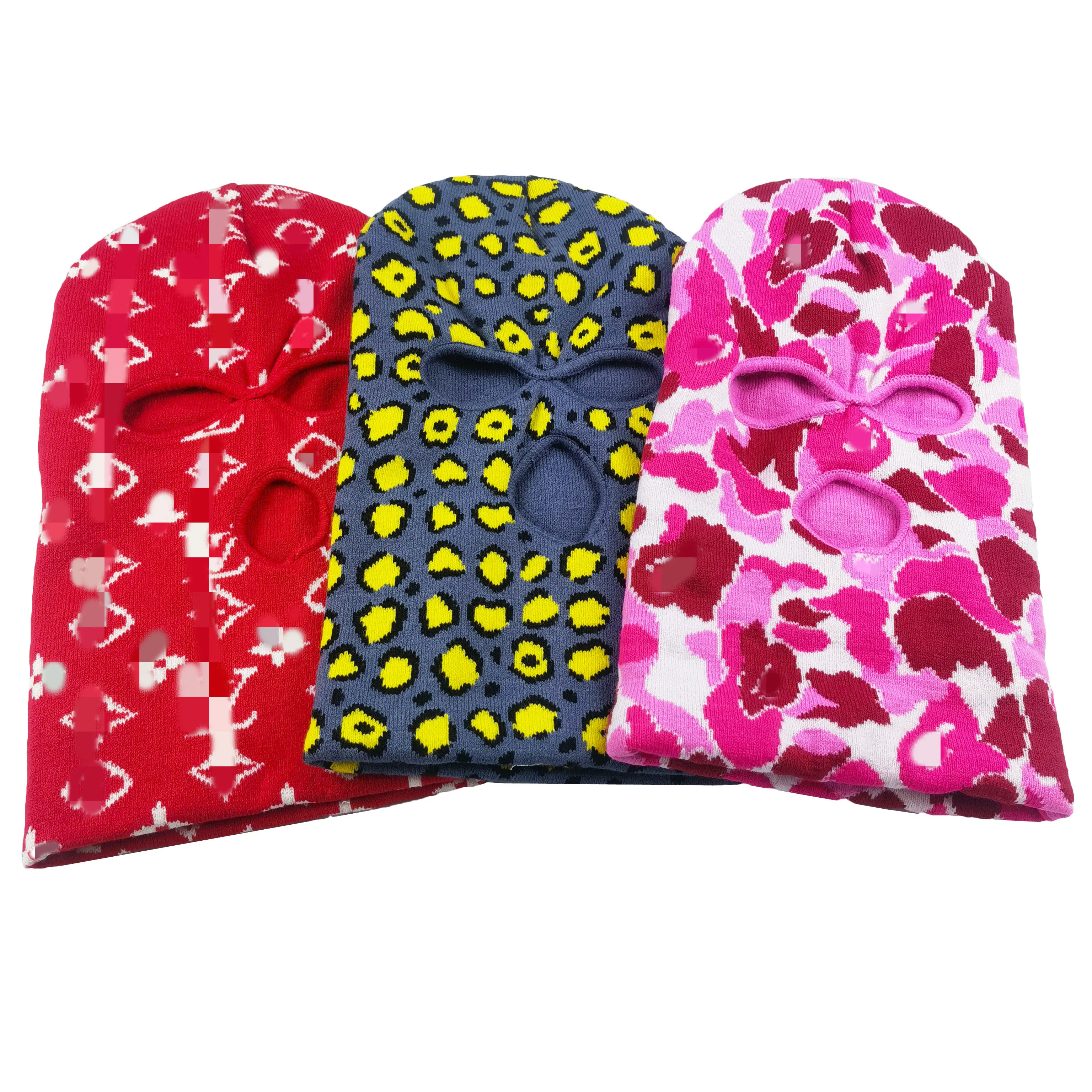 Low MOQ Custom Balaclava Skiing Cycling 3 Hole Full Face embroidery logo Ski Mask