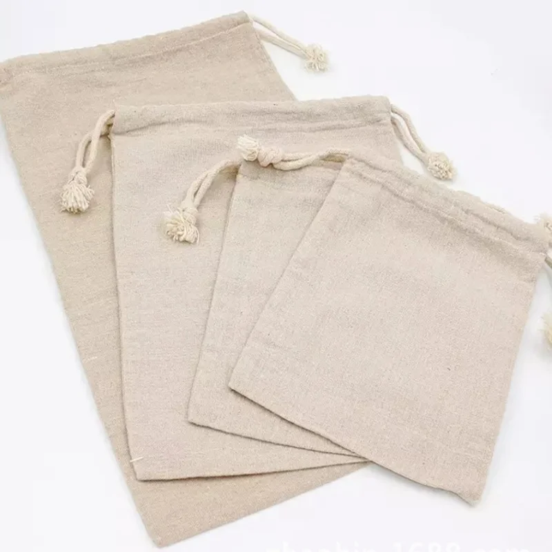 High quality cheap mini jute drawstring bag linen fabric pouch for jewelry gift accessories cosmetics storage and packaging