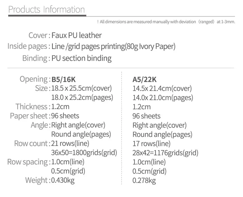 Printing Custom b5 a5 Lined/Grid/Dotted Notebook Pu Leather Journal notebook a5 soft cover