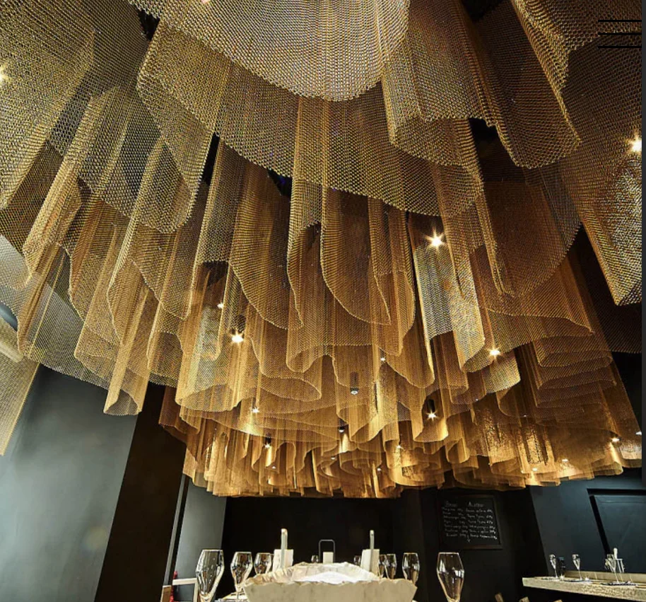 Wholesale restaurant aluminum mesh ceiling decoration