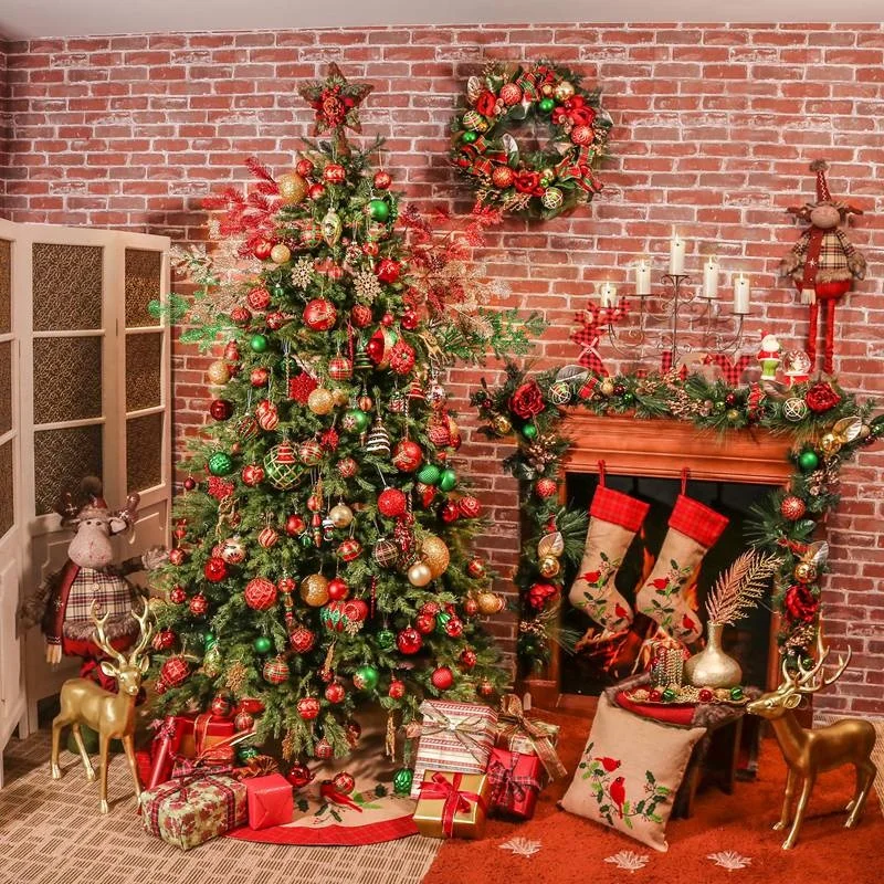  Eaglegifts 60ct Красный Зеленый Золотой дерево украшение висит на Новый год и Рождество шар для украшения Сделано в