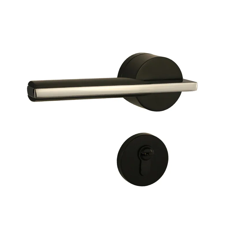 European style straight bar hardware lever door handle lock interior aluminum door handles