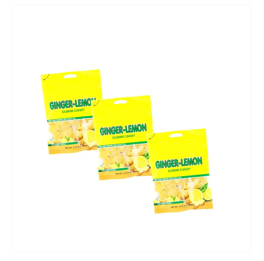 New Taste Sour Lemon Ginger Flavour Jelly Gummy Candy Healthy Casual Sanck Ginger Candy