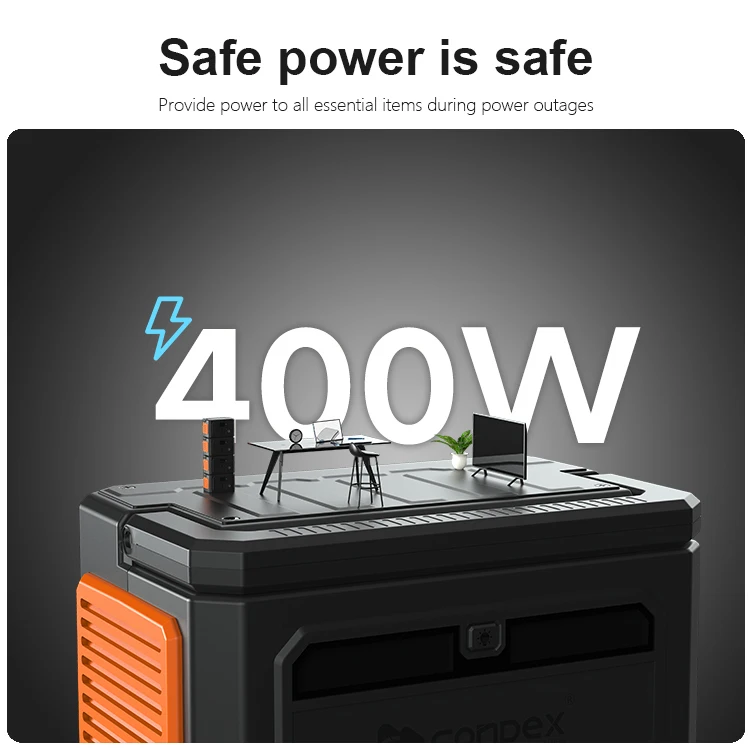 Conpex Outdoor Portable Battery 400W 109200MAH Rechargeable Emergency 400W Power Bank Camping Energy Generator Power Station