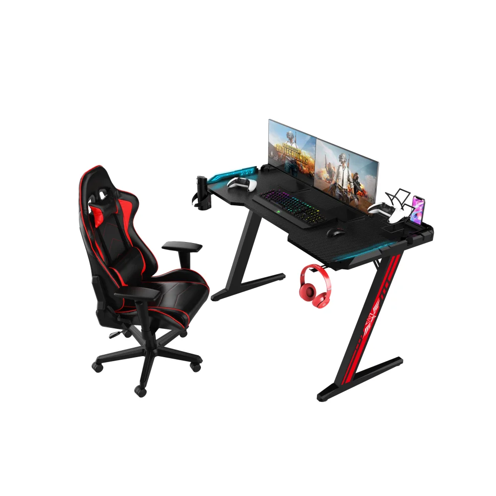 Высококачественный индивидуальный Офисный Компьютерный стол RGB игровой с держателем для наушников