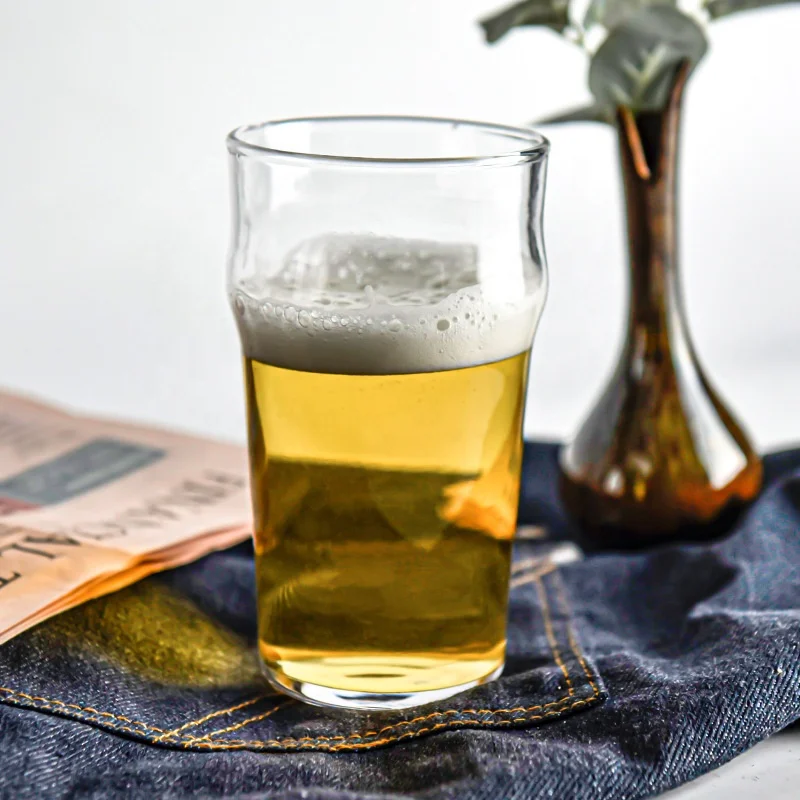 Wholesale Custom Logo Hand Blown Beer Mug Cup glass cups Cheap Beer Glasses Set Clear Craft Beer Glass for bar