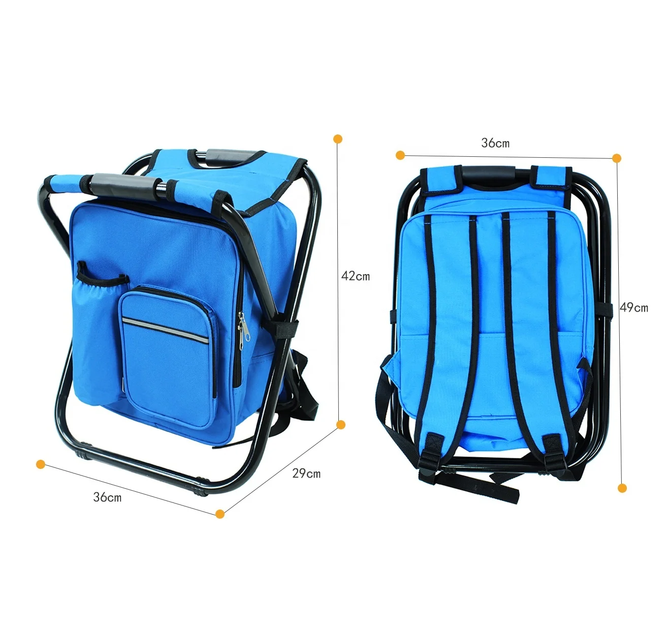 YILU Backpack Fish Cooler Bag Chair Camping Hunting Fishing Chair with Front Pocket and Bottle Pocket Folding Chair For Fishing