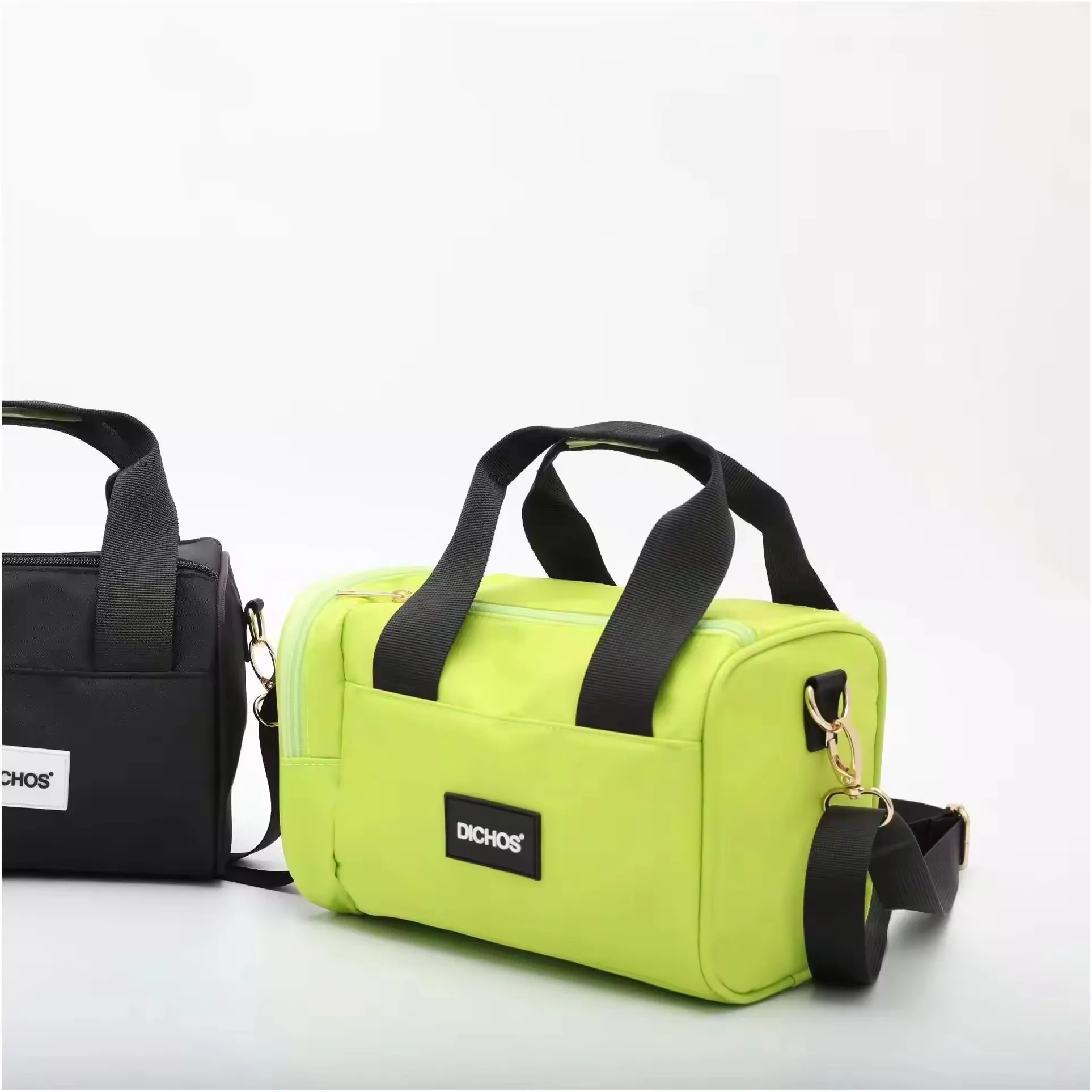 DICHOS Custom Large Capacity Nylon Fabric Messenger Bag Waterproof Multi-pocket Design Letter Decoration Candy Pattern