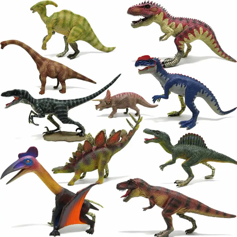 Dinosaur world kids toy mini dinosaur figures elegant hand painting half skeleton dinosaur model