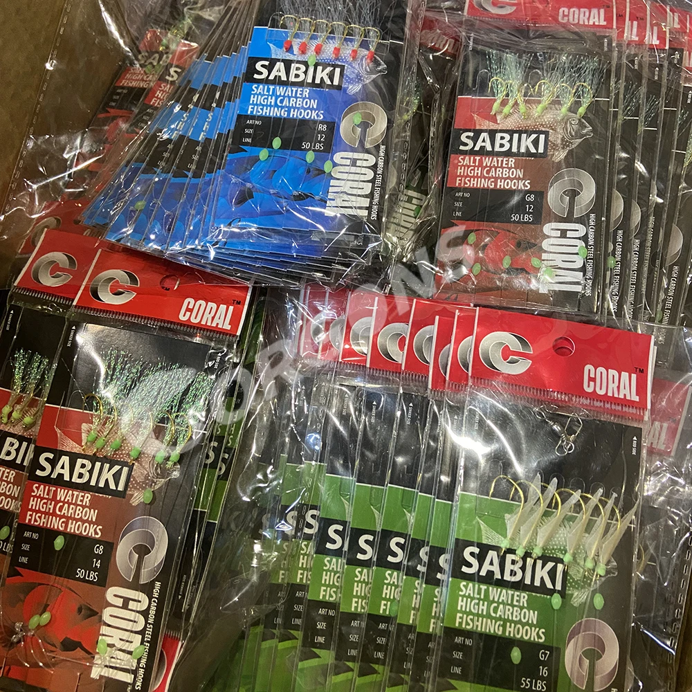 Gorgons 8# 10# 12# 14# 16# Fishing Flasher Rigs with Luminous Beads Sabiki hooks Rigs