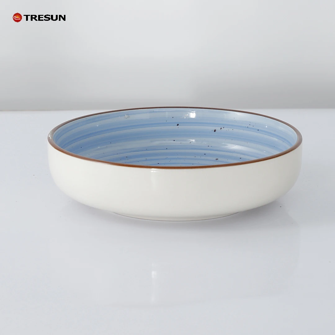 vintage look 12 24 pieces blue spirals pattern stoneware plates and bowls set dinnerware set service for 4