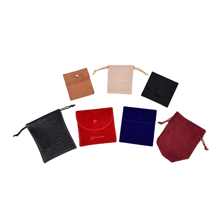 FSD 2022 New Arrivals Small Leather Gift Pouch Jewellery Pouch Envelope Velvet Drawstring Pouch