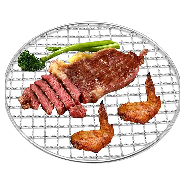 Round 304 316 Stainless Steel BBQ Grilling Wire Mesh Carbon Baking Net BBQ Accessories Barbecue Net