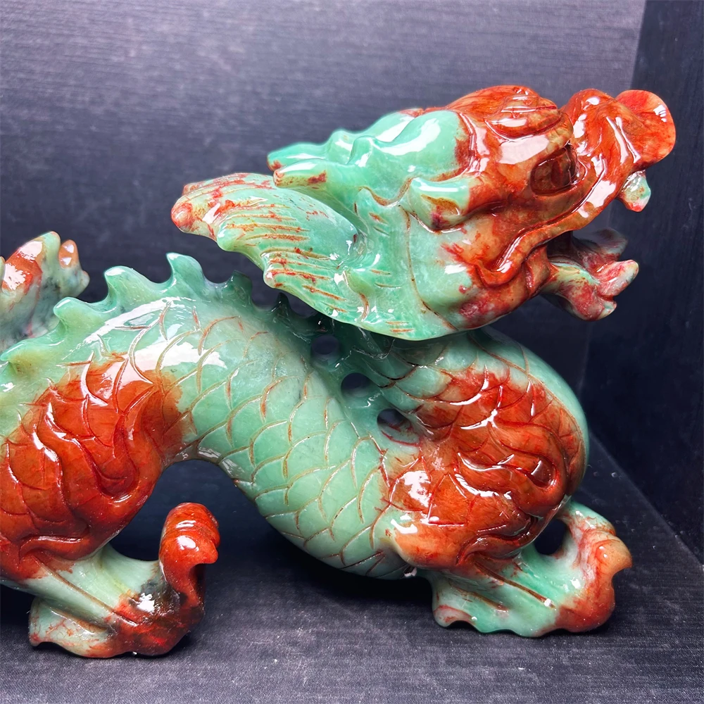 Customization carving wholesale Crystal Crafts new product Stone Xiuyu dragon sculpture For feng shui for Gift