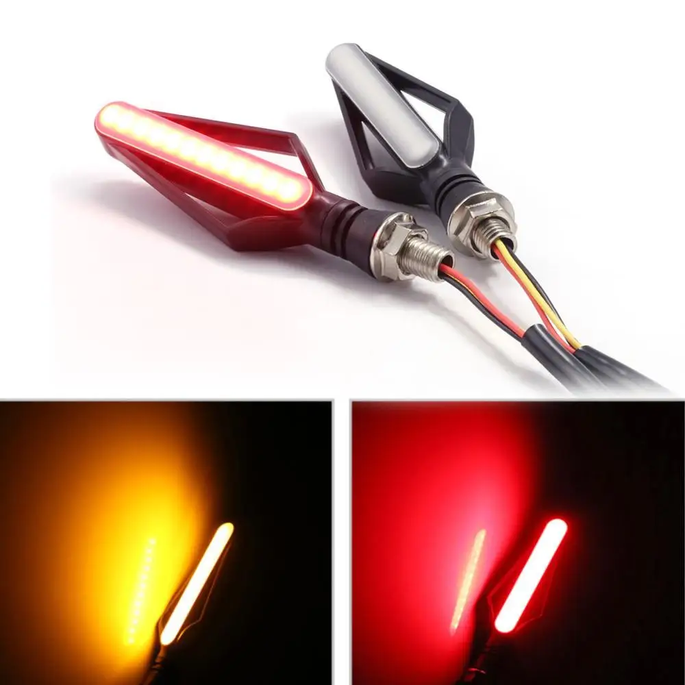1Pcs 24 LED Motorcycle Turn Signal Lights Motorbike Indicator for Fog Light Moto Tail Brake Lights Streamer Flashing