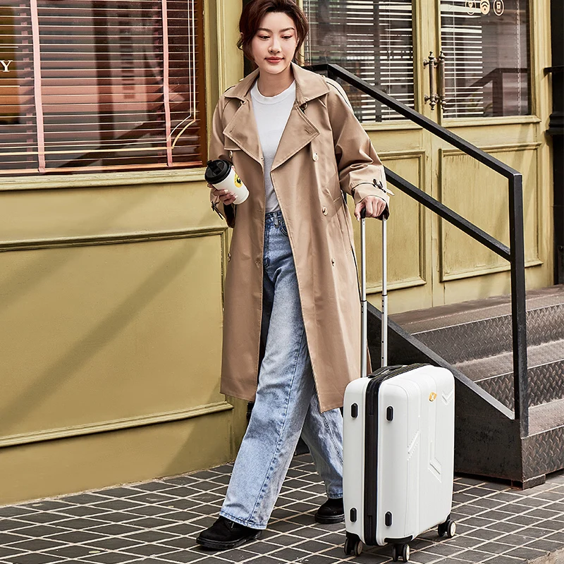 Unisex Custom Lightweight 8-Wheel Carry-On Luggage Mainly Aluminum SBS Zipper TSA Lock PP Material Spinner Caster Suitcase
