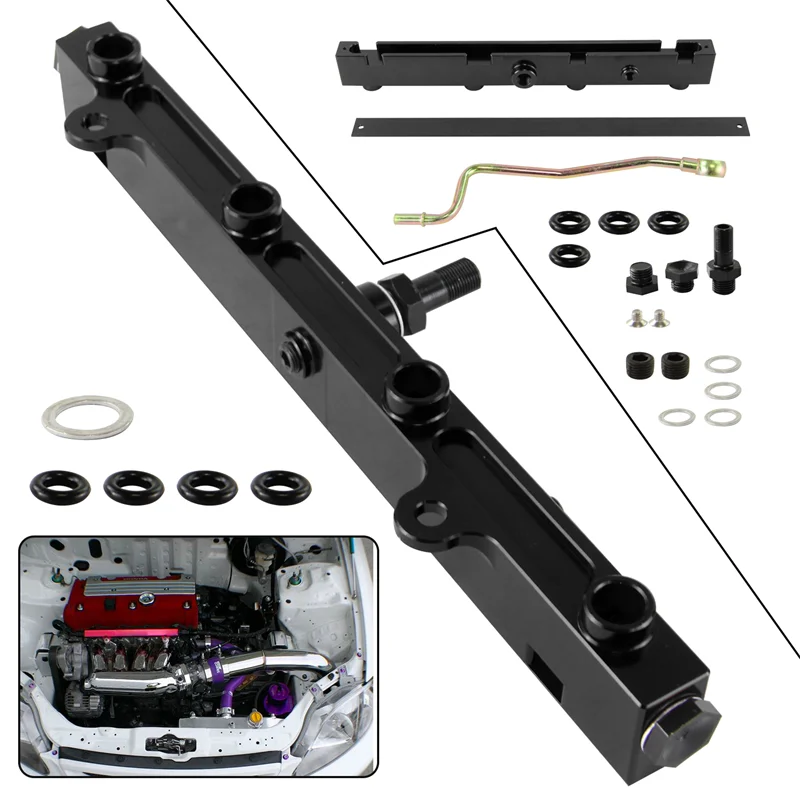 Aluminum Fuel Rail Fits For K20 K20A2 K20A3 K20Z1 RSX Integra Type R EP3 DC5 K24 Red / Black