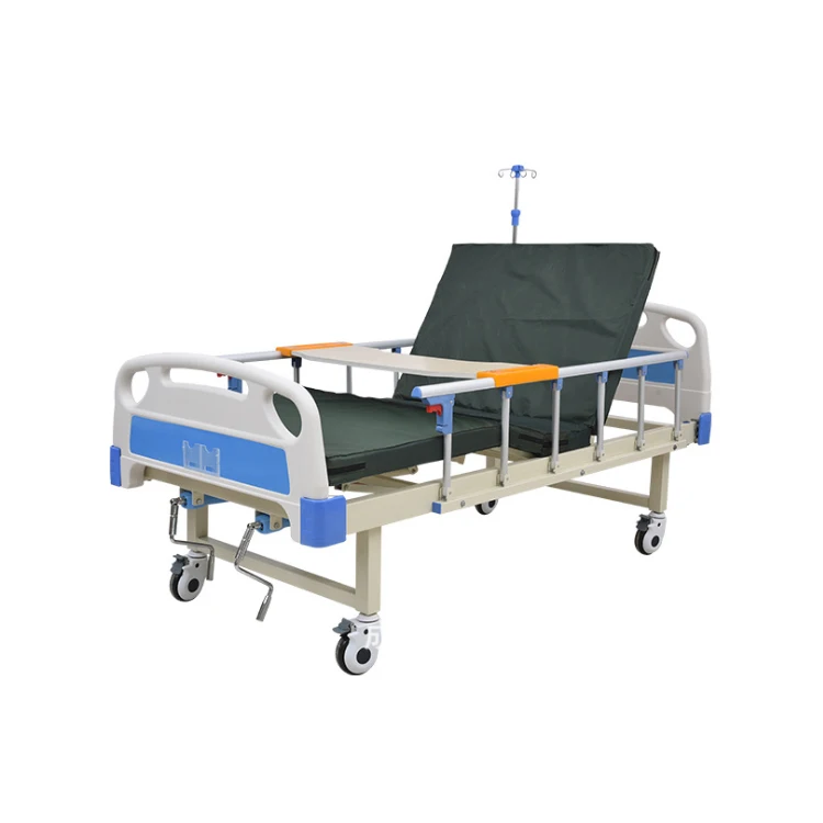 Medical 2 Cranks Manual Hospital Bed ABS Head Board Patient for Home