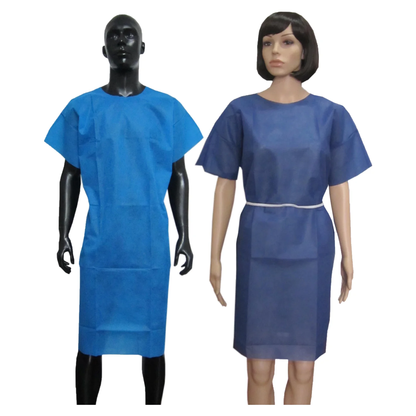 Medical hospital uniform disposable nonwoven PP SMS patient gown with cheap factory price