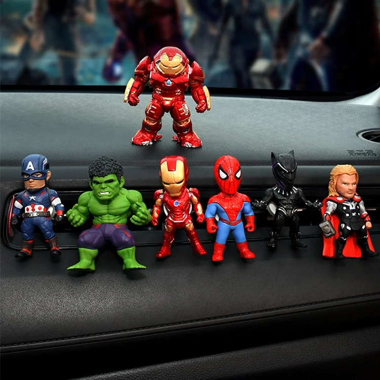 Customize Anime Small PVC 3D Figures Thanos Hulkbusters Super Hero Decoration Auto Luxury Gift Box Air Freshener
