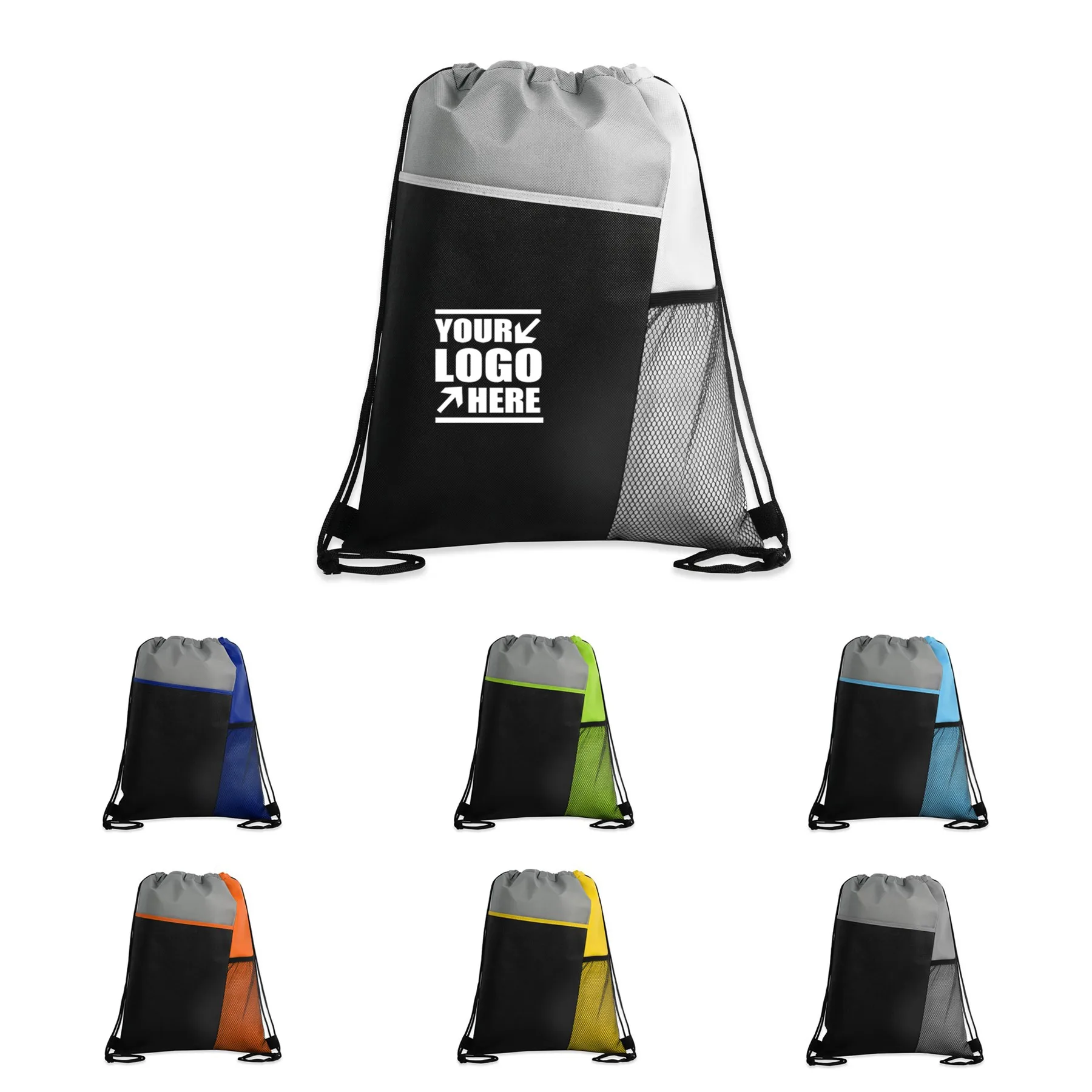Cinch Sack Non-Woven Bag Bag Sport Promotional Sports Men Drawstring Logo Custom Polyester Drawstring Backpack