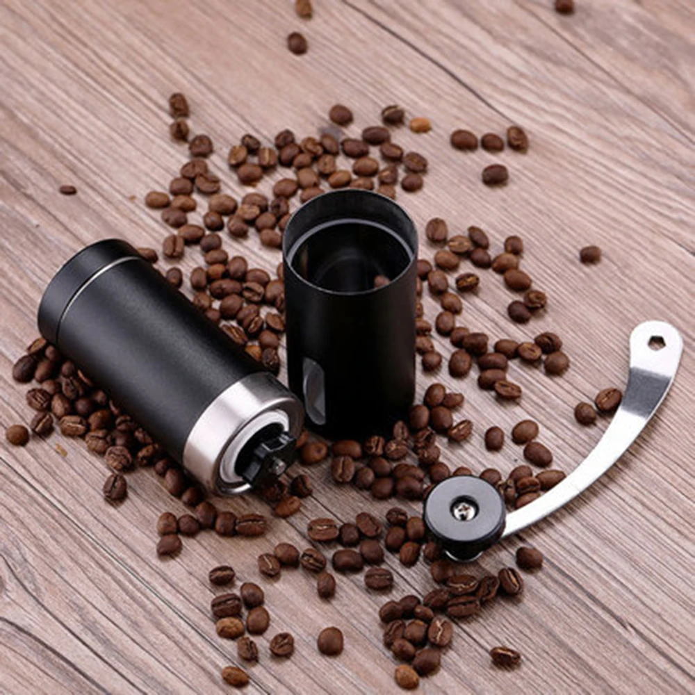 Stainless Steel Conical Burr Coffee Grinder Manual With Adjustable Setting Double Bearing Espresso Grinder
