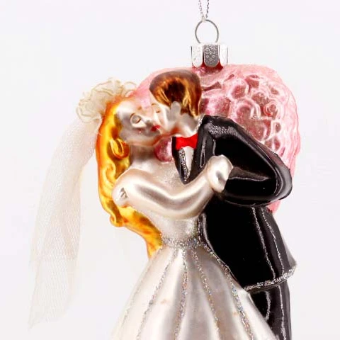 Высококачественное Европейское стекло для пары, свадебная фигурка жениха и невесты, подвесное украшение для дома, Цветные Стеклянные Настенные Украшения