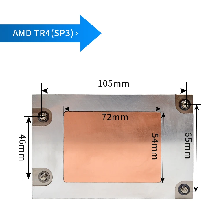 custom copper heatsink chassis server 2U sp3 AMD cpu passive cooler heatsink with heat pipe
