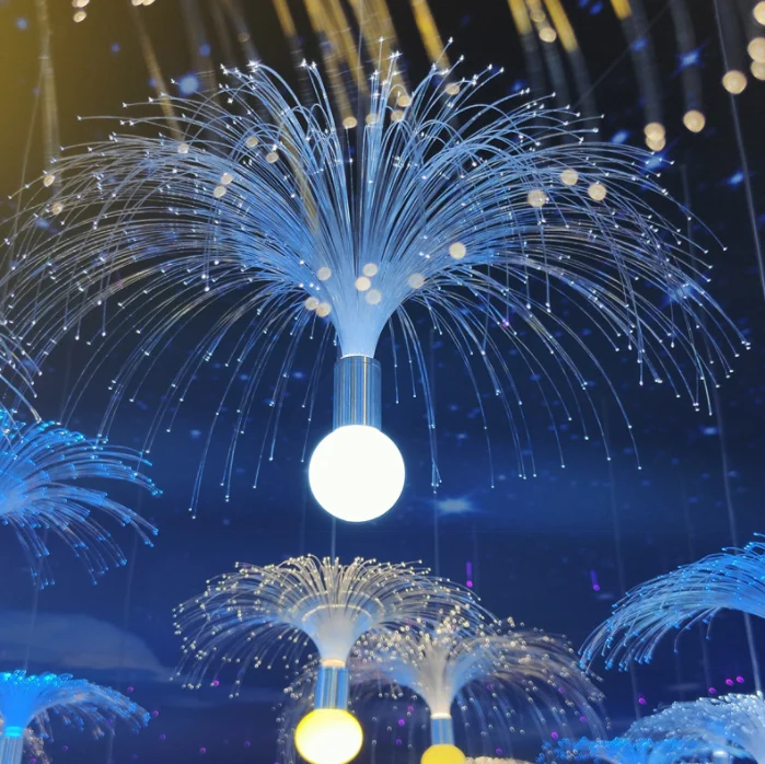 Theme park lighting outdoor waterproof easy installation LED fiber optic jellyfish lamp