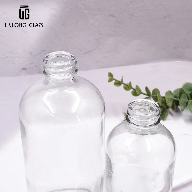 factory direct sales15ml 30ml 60ml 120ml 240ml 480ml clear transparent boston round glass bottles