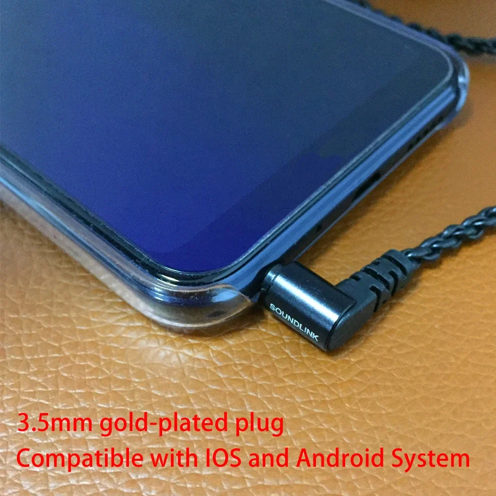 In-ear Monitor Cable With Mic Braided Replacement Earphone Cable Wire IEM Cable 0.78 mm 2 Pin Prong Connector