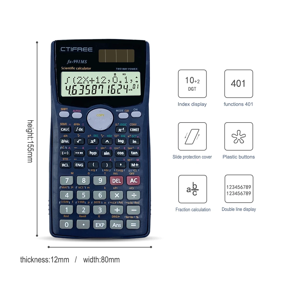 Calculators FX 991MS College Middle Student Mathematics 401 Function Calculadora Cientifica  Scientific Calculator