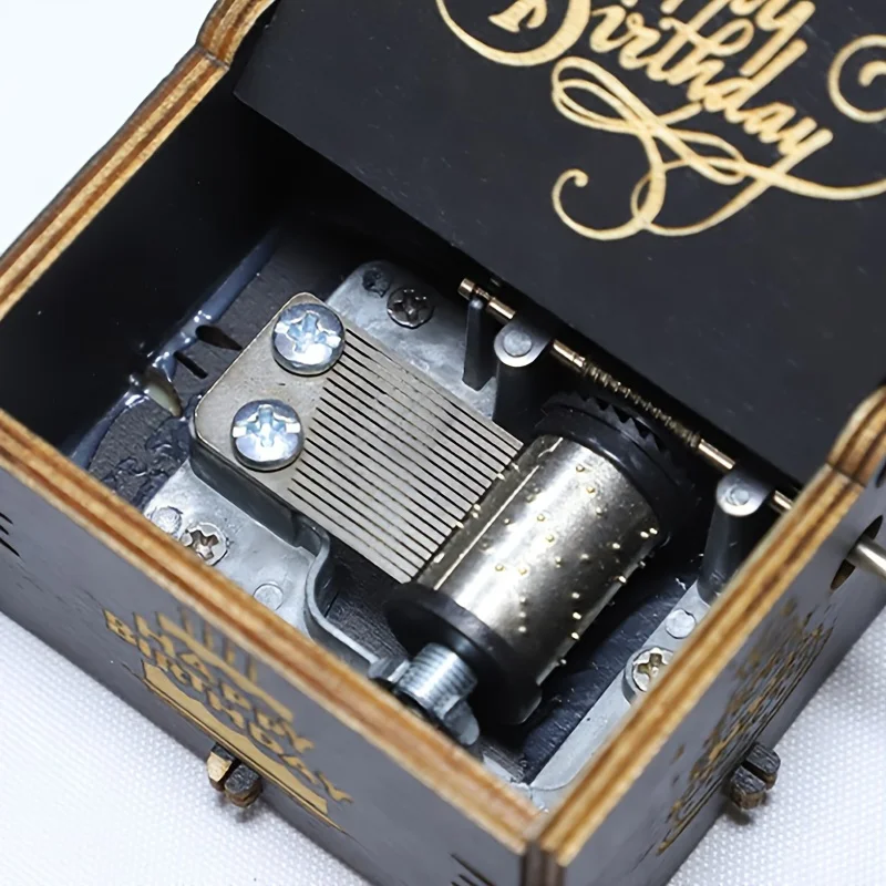 Wooden hand-cranked music box Merry Christmas music painted music box ornaments exquisite gifts home decorations