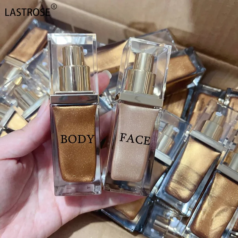 30ml High Quality Body Shimmer Bronzing Drops Liquid Highlighter Make up Private Label Logo Dry Oil
