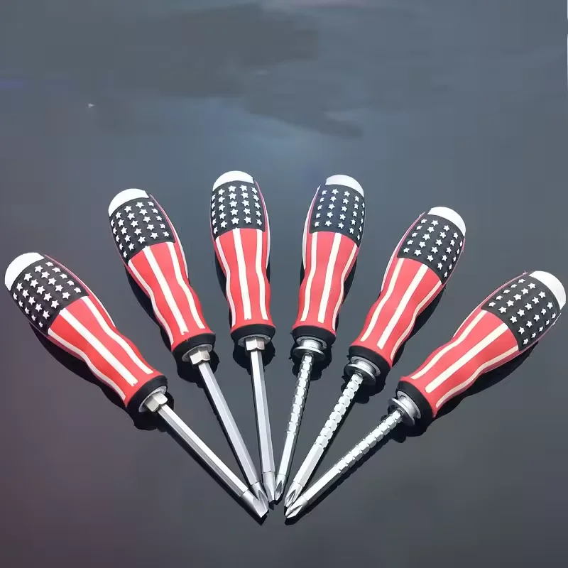 Factory high quality Cheap Price 2 Way Screwdriver with flag print on handle
