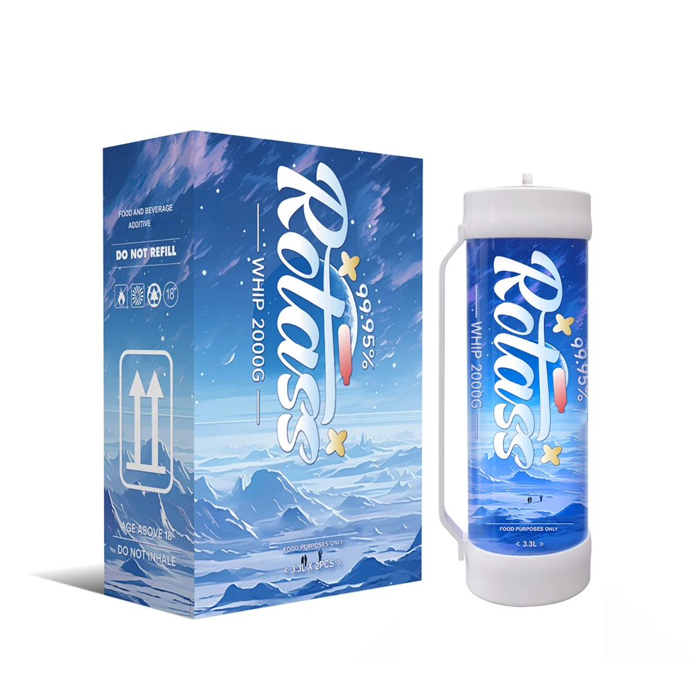 ROTASS 2kg gas cylinder stainless steel 3.3l cream chargers for whipping cream with optional safety valve