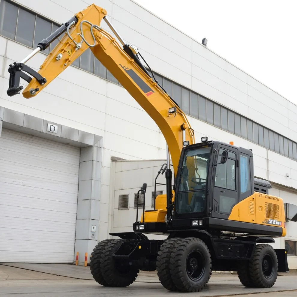 Дизельный 15-тонный 0 22-0 7cbm ковш 155HP колеса 4x4 SY155W Tier4 F & Stage V экскаватор-погрузчик в наличии для продажи