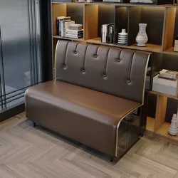 Luxury restaurant furniture sofa set black marble dining table and chairs booth seating for club cafe pub bar