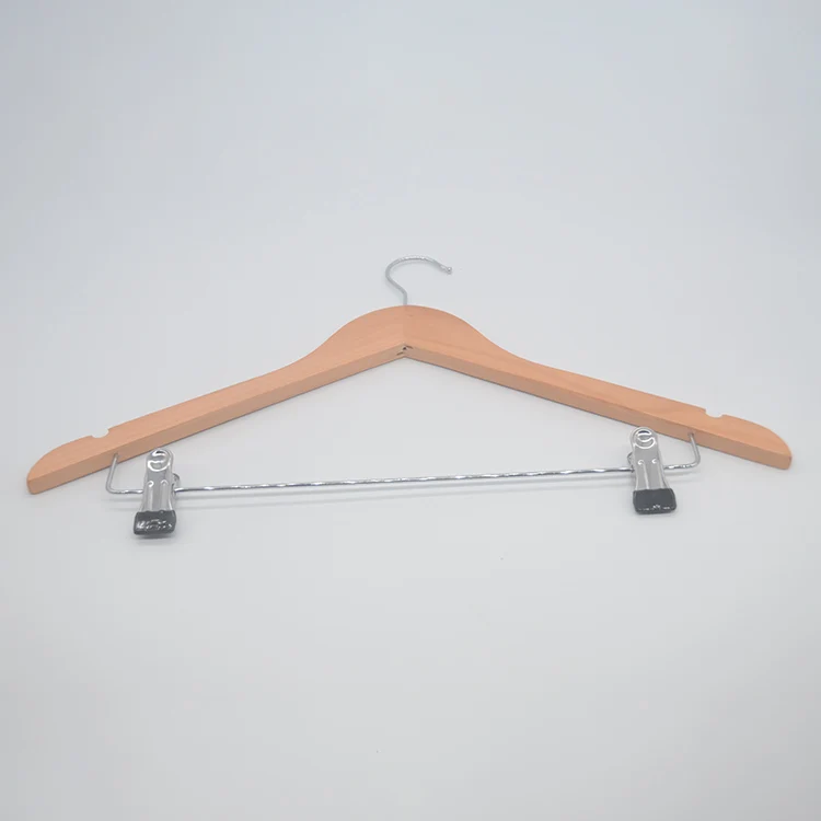 
China manufacturer customized luxury large natural solid hotel wood wooden coat hangers 