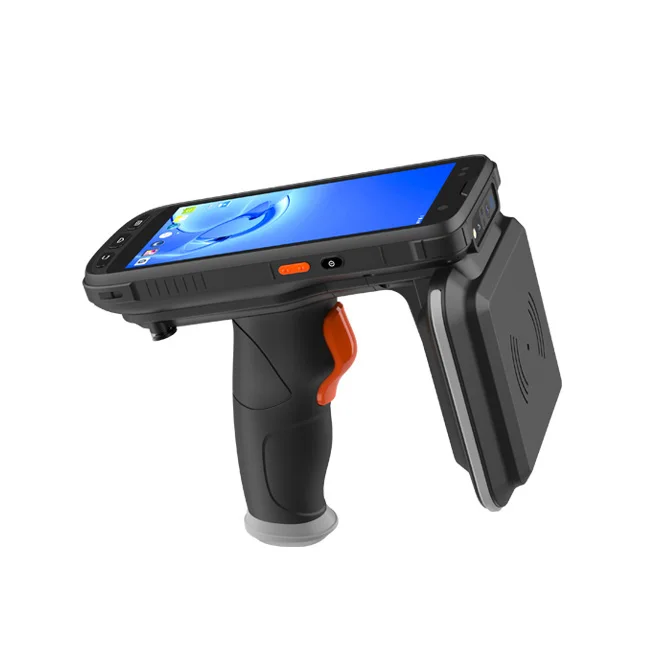long range portable wireless wifi  android 9.0 uhf rfid handheld reader writer barcode scanner for metal asset tracking